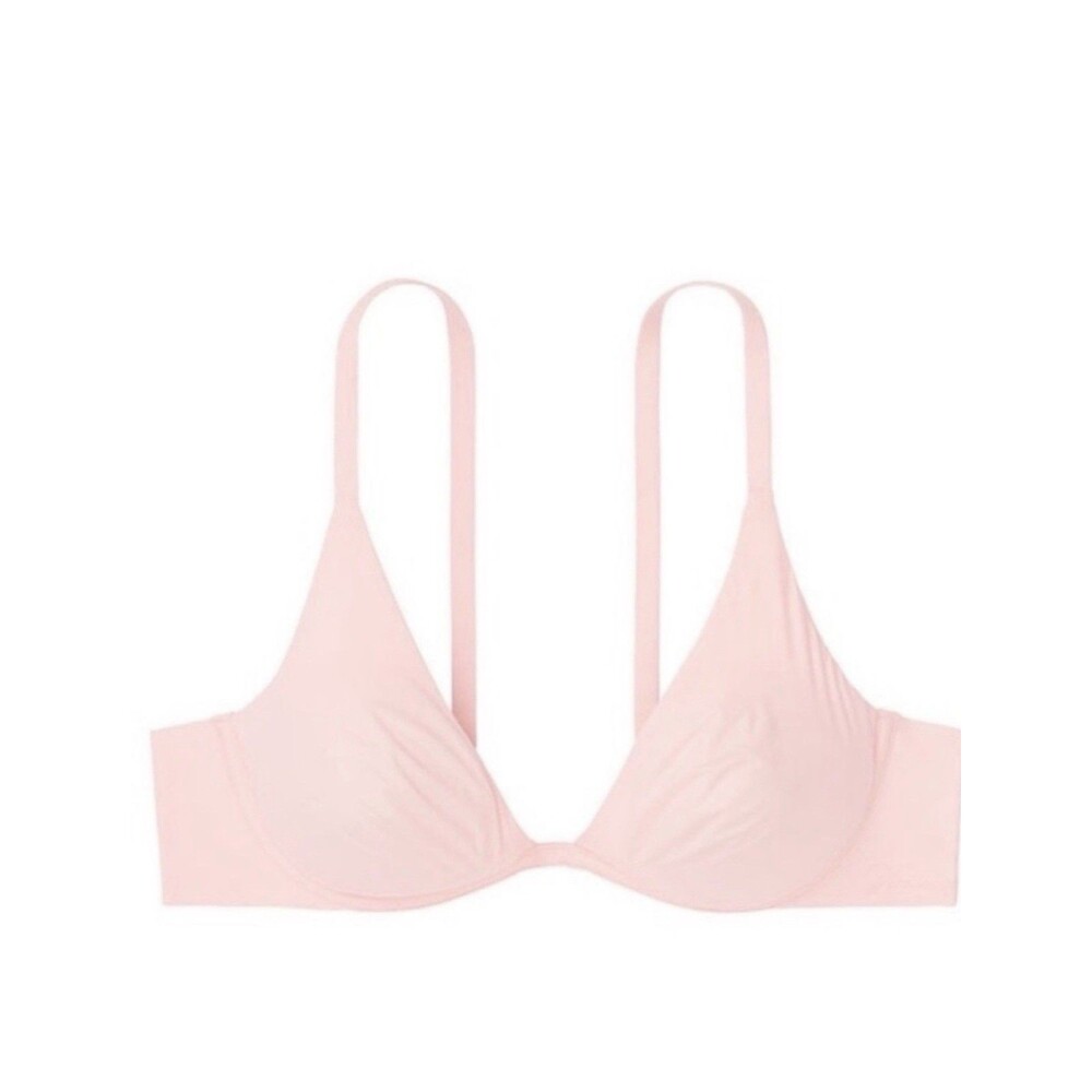 Victoria’s Secret Incredible Unlined Plunge Bra 38DD Pink Smooth NWT
